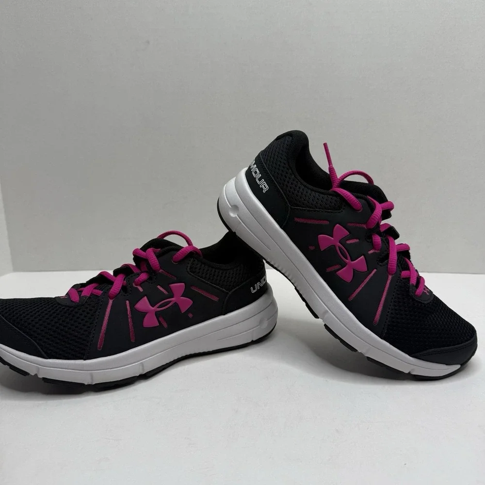 Under Armour Dash RN 2 Women’s Size 5 Black Pink Running Shoes NEW 1285488-003